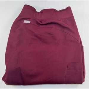 FIGS Technical Collection Women's Scrub Pants Burgundy XXL Tall KADE Cargo